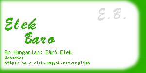 elek baro business card