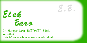 elek baro business card